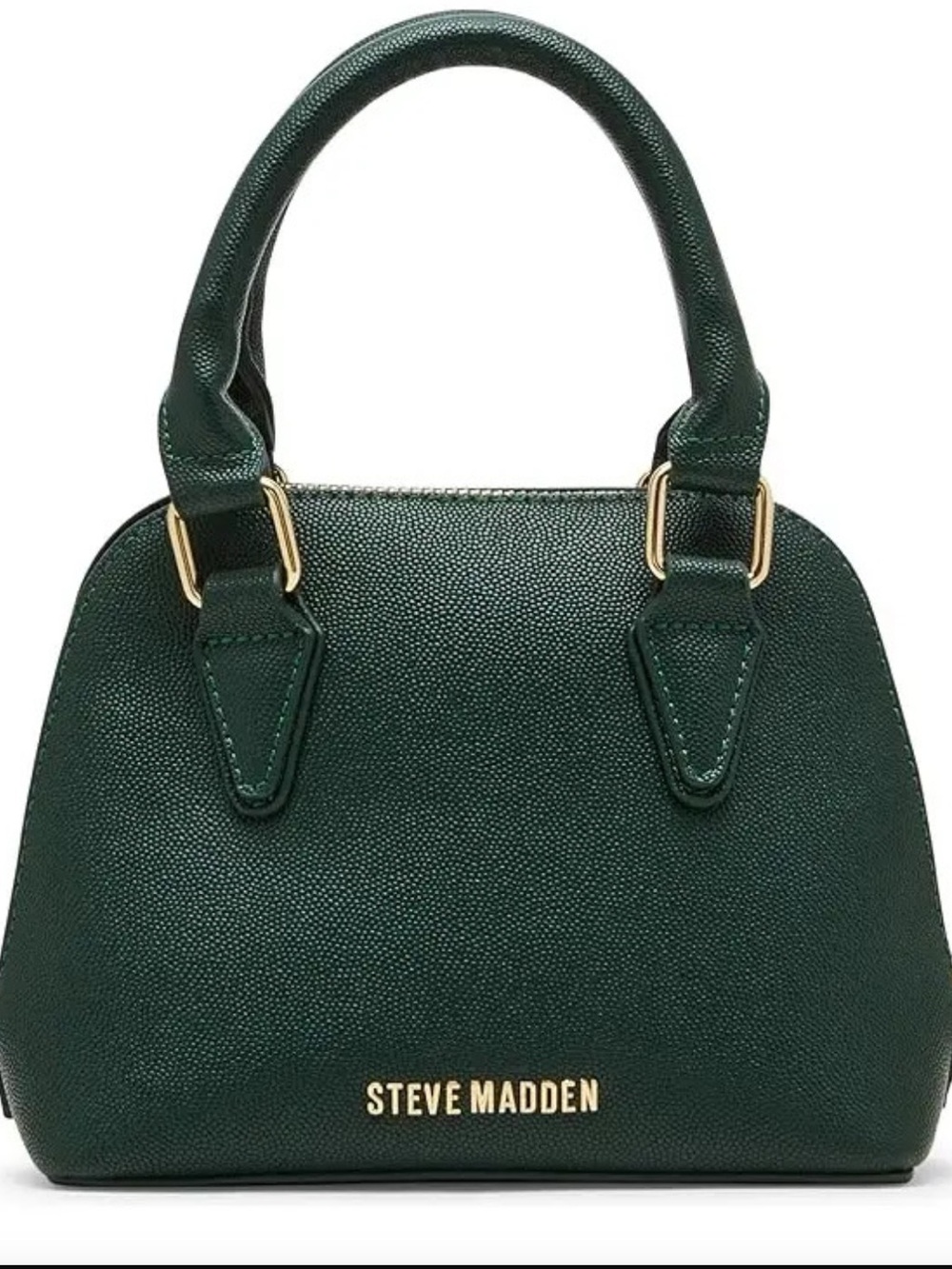 Steve Madden Dark Green Dome Satchel with Gold Hardware crossbody bag